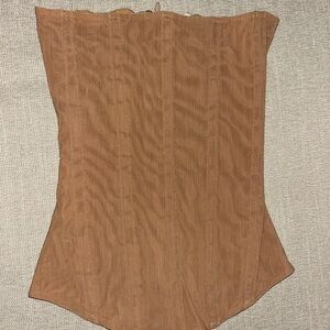 ARE YOU AM I Tan Corset Top